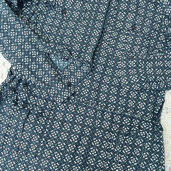 Banana Republic Academia Print Shirtdress Geometric Pattern Long Sleeve Womens 4 - Picture 8 of 10